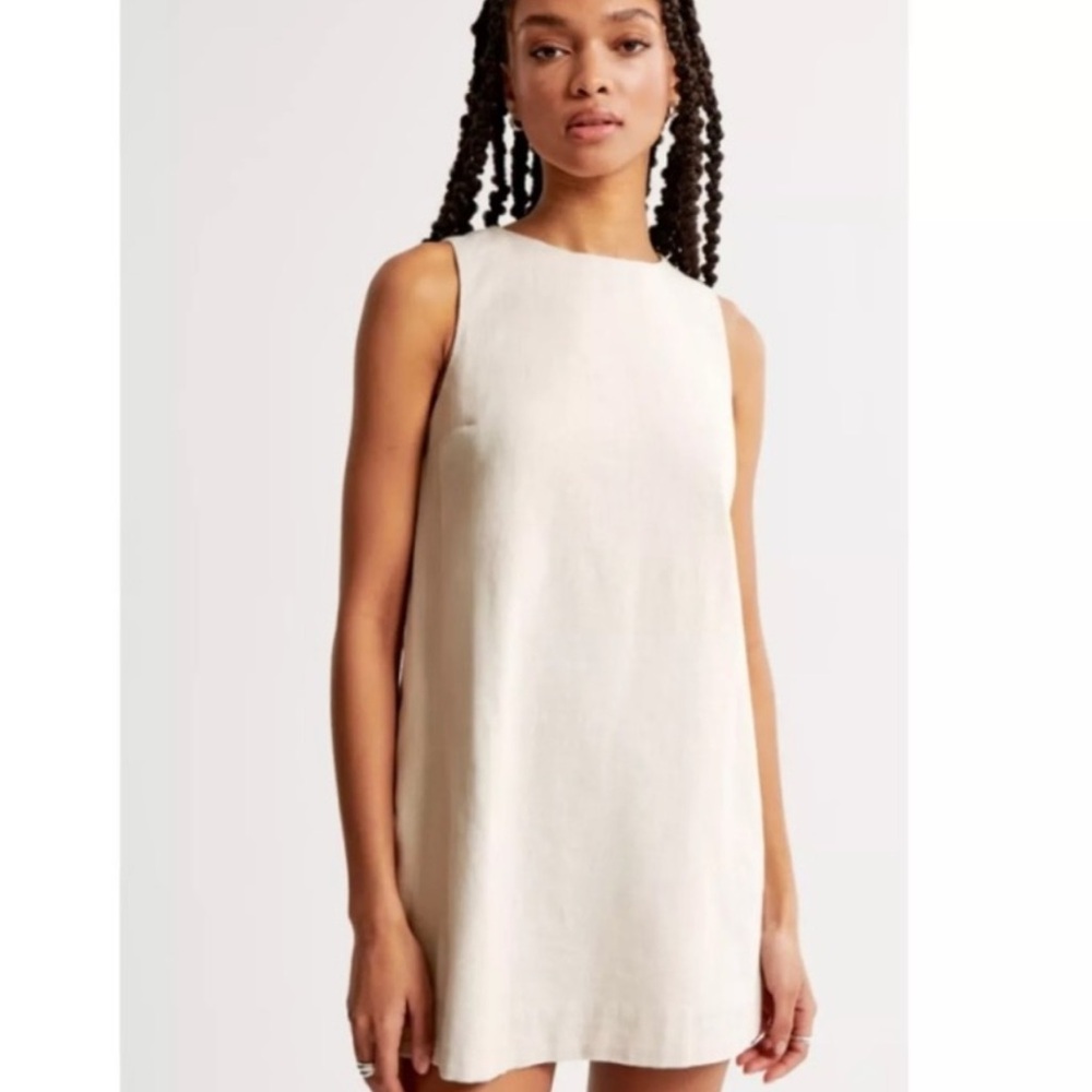 Abercrombie linen blend high neck dress